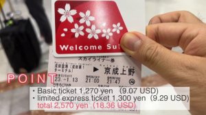 How to get from Narita Airport to Ueno Station by Keisei Skyliner