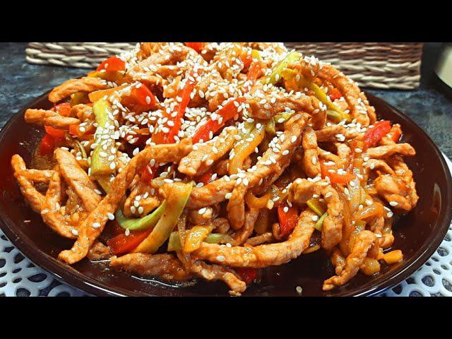 Теплый салат с мясом и овощами смотреть онлайн