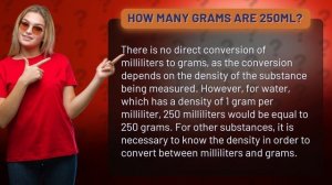 How many grams are 250ml?