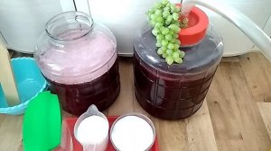 Отжим виноградного сока для приготовления вина.
