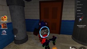 Rainbow Friends убегаю от blue green orange violet монстров.