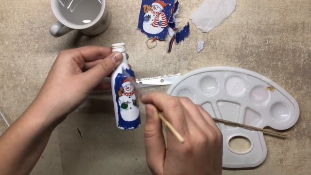 Декупаж . Идея подарка на Новый год смотреть онлайн