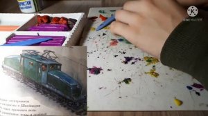 Швейцарский электровоз "Крокодил" из пластилина.