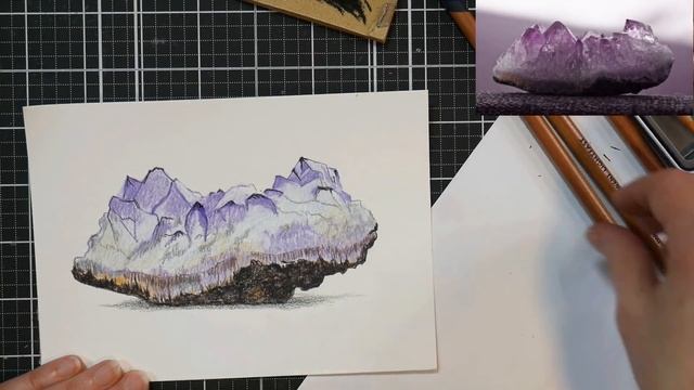 Amethyst Drawing with Derwent Lightfast 12 Pencil Set смотреть онлайн