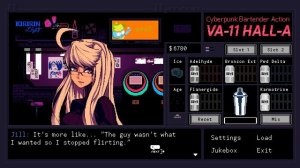 Va-11 Hall-A: Cyberpunk Bartender Action Review and Gameplay