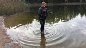 Выезд братьев на озеро. Коп в воде,   чистка пляжа.