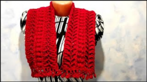 Комплект: шарфик и шапочка пышными и рельефными столбиками крючком. ШАРФИК для начинающих.