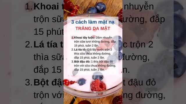 3 Cách làm mặt nạ trắng da mặt #suckhoe #yensaocara  #yensao #songlanhmanh #songkhoesongdep