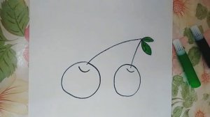 Рисуем вишню! Как нарисовать вишню