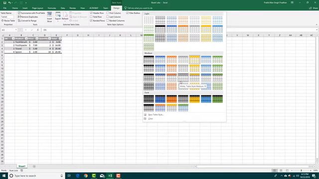 MS Excel Tutorial - Lesson 31 - Tables