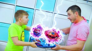 Мама против Папы и Ромы в Beyblade Burst! Кто Окажется ПОБЕДИТЕЛЕМ?