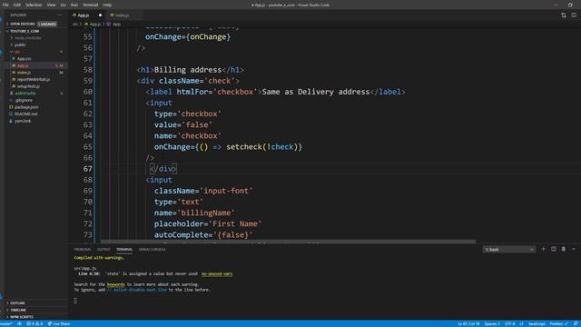 React E-Commerce delivery address form useState objects смотреть онлайн