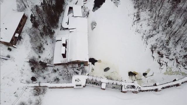 ГЭС "Пороги". Съёмка (4К) с коптера DJI. Январь 2019г. смотреть онлайн