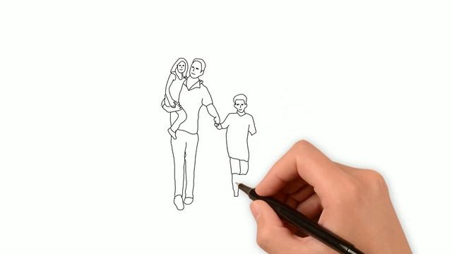 Семья идет - картинка для рисованного видео #как нарисовать семью смотреть онлайн