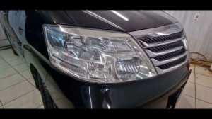 Toyota Alphard - полировка и бронирование фар полиуретановой плёнкой SunTek