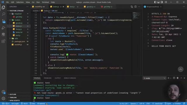 Node.js Урок 9: Node.js express #dinamicrequire динамическая подгрузка модулей #expressjs