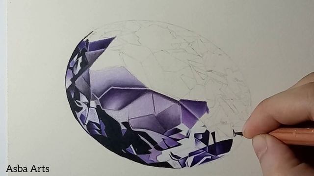 How to draw a gem with colored pencils | Colored pencil realistic drawing | Step by Step tutorial смотреть онлайн