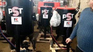 Напорная пескоструйная бочка pst-200 с дистанционным управлением