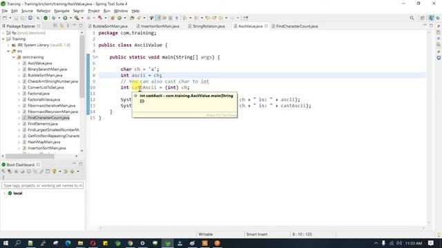 How to find ascii value of any character in java