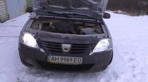 ДХО в штатные места автомобиля Logan(имитация ближнего света)