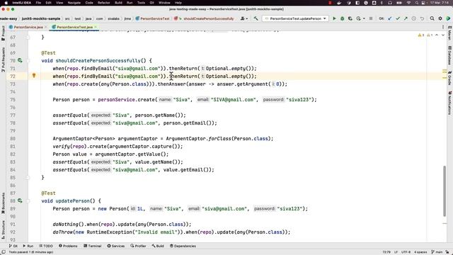 Java Testing Made Easy : Unit Testing using Mockito