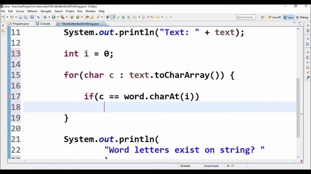 word letters exist on string in java смотреть онлайн