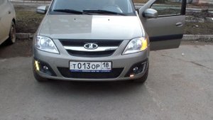 Второй вариант самодельных  ДХО  с динамическими поворотниками для Ларгуса.