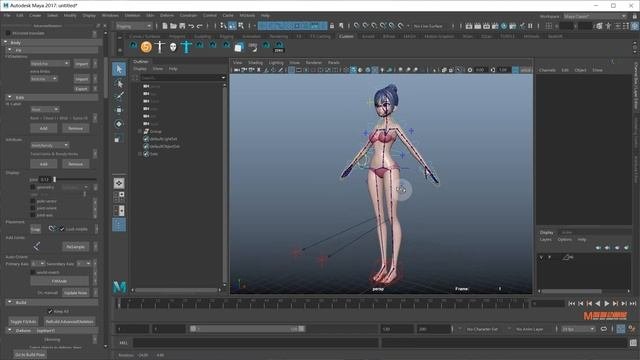 Maya人物绑定教程：掌握Advanced Skeleton插件的运用