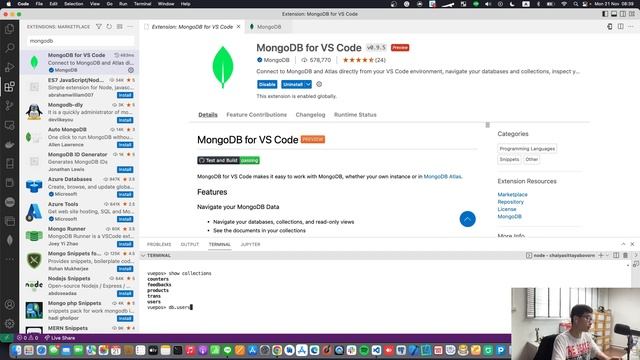 สอนเชื่อมต่อ MongoDB ด้วย VSCode Extension смотреть онлайн