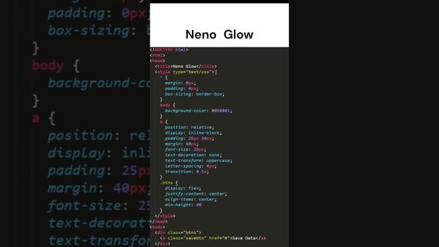 Button Glow | Neno Glow Effect | CSS Tutorial | HTML Tutorial | Web Design | Web Development