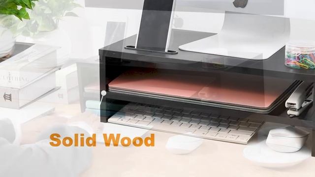 Marbrasse Monitor Stand Riser, 16 5 Inch 2 Tier Computer Monitor Stand, Printer Shelf Stand смотреть онлайн