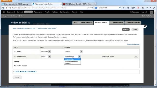 Drupal 7 -- вставка Youtube или Vimeo видео автоматически через ссылку. Модуль Video Embed Field смотреть онлайн