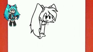 How to Draw Hatsune Miku | Friday Night Funkin' Mod