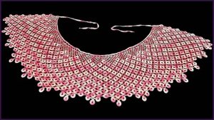 Узор для воротника, шали. Вязание воротника крючком.