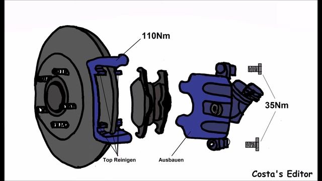 Ford Mondeo IV Turnier BA7 2.3 118 kW072007-012015 Bremsen hinten wechseln Anzugsdrehmomente