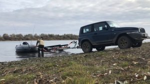 Прицеп курганский водник А5 сброс лодки на мелководье