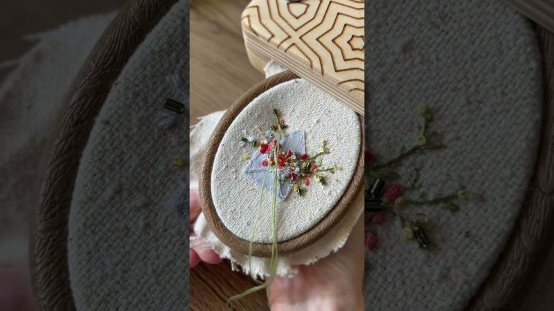 #вышивка #embroidery #embroiderytutorial #handmade #embroideryflowers #diy #beads #beadsembroidery