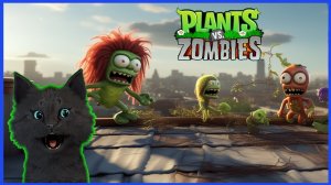 Супер Кот и Растения против зомби #25 ЗОМБИ ЗАБРАЛИСЬ НА КРЫШУ ДОМА 🐱 Plants vs Zombies #699