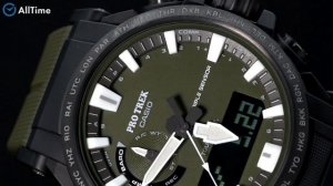 Обзор часов Casio Pro Trek PRW-61Y-3ER с хронографом. Японские наручные часы. AllTime