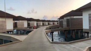 Avani+ Fares Resort Maldives 🇲🇻 🏝 Sunset view at Overwater Villas