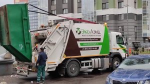 Мусоровоз Эко Лэнд в "Калина парк" СПб Garbage Trucs in Russia eko land