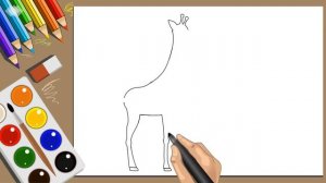 Раскраска животные Жираф| Мультик раскраска  | Animals Giraffe coloring page| Сartoon coloring