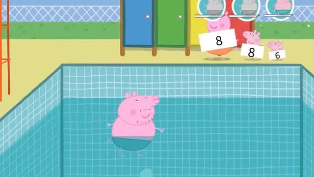 Папа Свин в бассейне (Daddy Pig in the pool) смотреть онлайн