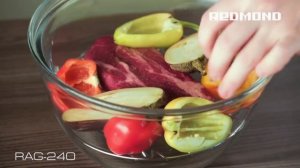 Стейк из мраморной говядины с овощами гриль и обзор аэрогриля REDMOND RAG-240