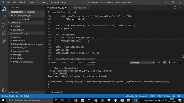 Customize a javascript quiz with Python