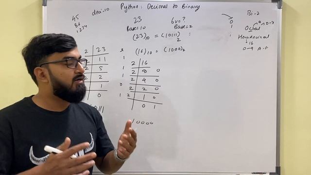 Python program to convert decimal number to binary in Hindi | CBSE Class 11 & 12 Computer Science