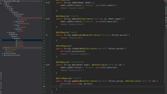 Spring Framework. Урок 23: CRUD приложение. PATCH, DELETE запросы.