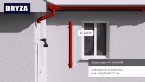 Монтаж водостічної системи BRYZA для скатних дахів. Ринва, жолоб, труба, муфта, коліно, кронштейн.