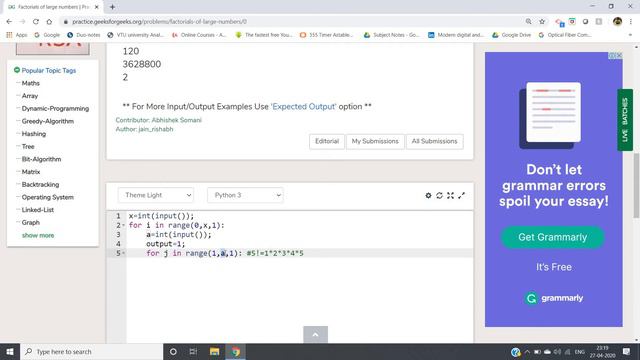 Factorials of large numbers | Python | Castor Classes смотреть онлайн