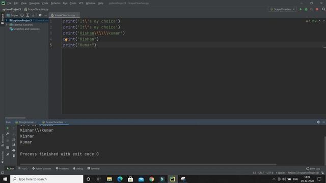 Scape Characters  in Python | How to Use Strings in Python | Scape sequence characters in Python